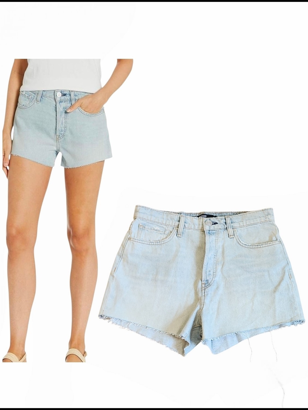 NWT Hudson Sz 30 Cara High Rise Button Fly Cotton OUTN Wash Cut Off Denim Shorts